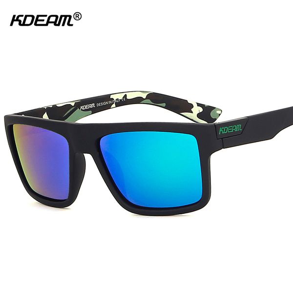 

kdeam the main polarized sunglasses sport for men camouflage outdoor goggles reflective polarizing sun glasses with designer box, White;black