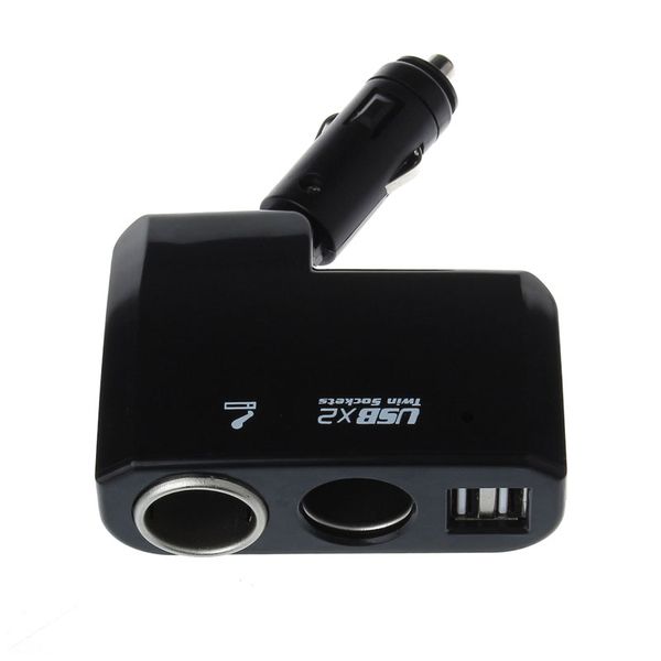 

usb port car cigarette lighter twin way power socket adapter charger 5.13