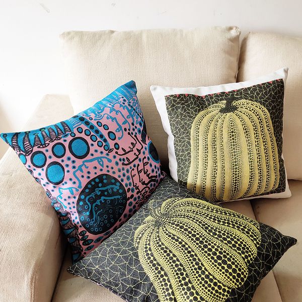 

new japanese style simple modern yayoi kusama cushion model house pillowcase home hall decoration pillow cover pillow case