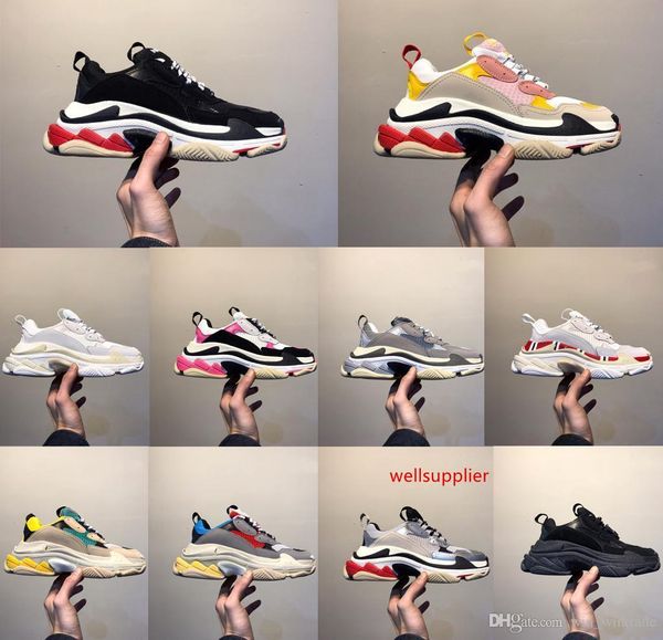 

мода париж 2019 повседневная обувь 17fw тройной-с папой для мужчин s женщин бежевый черный ceahp спортивные дизайнерские трехместный обувь р