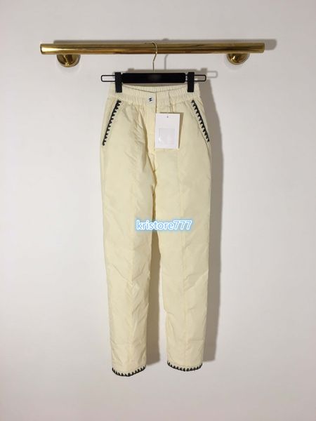 

women vintage luxury design jersey down long pants trousers the girls pants female outwear runway elastic waist active trouser, Black;white
