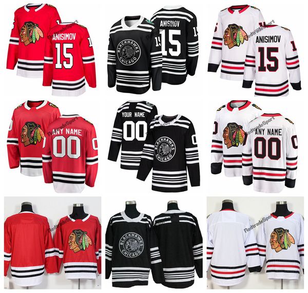

2019 winter classic chicago blackhawks artem anisimov hockey jerseys new black #15 artem anisimov stitched jerseys customize name, Black;red