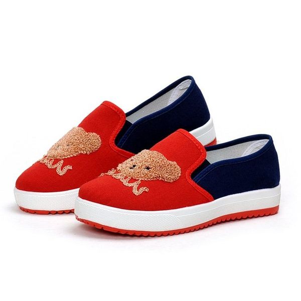 

canvas shoes women's autumn slip-on flat old beijing cloth shoes women's casual breathable embroidered korean-style lazy single, Black