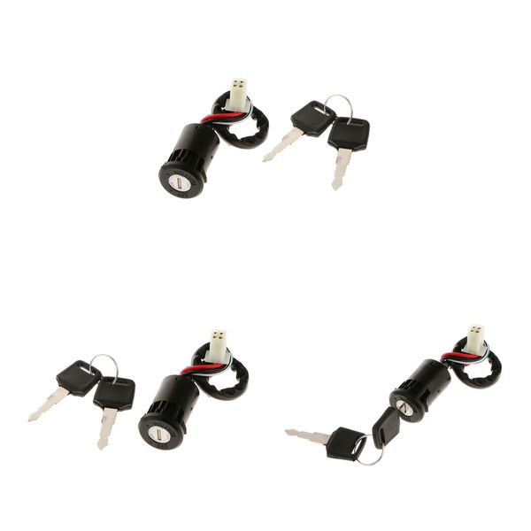 

3x ignition starter switch lock key motorcycle motorbike atv quad dirt bike