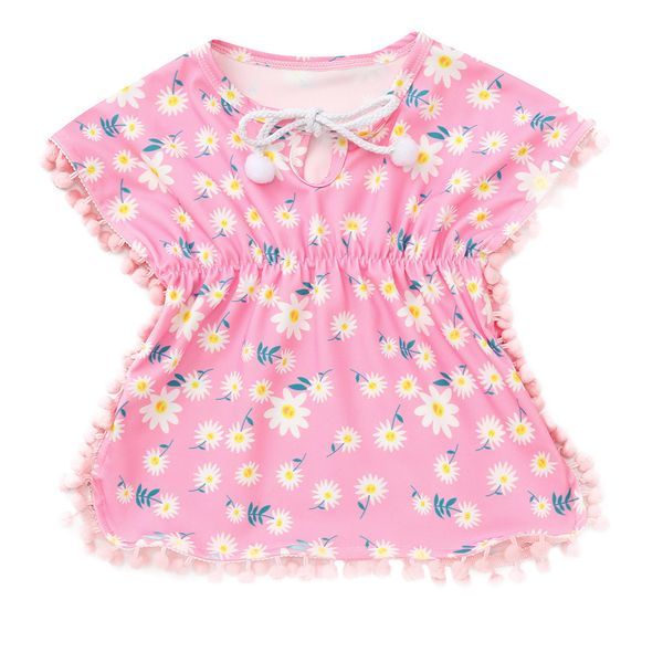 

lonsant baby girls clothes kids floral beach caftan lovely children tassel shirt summer casual cotton cover up clothes, Blue