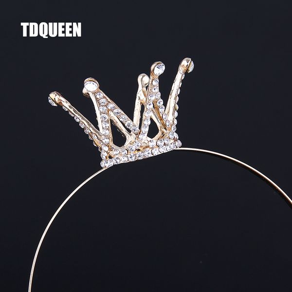 

TDQUEEN Hair Jewelry Little Girl Tiara Headband Gold Color Cute Crystal Tiara Girl Crown Hairbands Headbands for Women