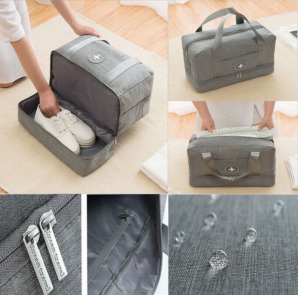 

travel shoes bags waterproof wet / dry separation gym swimming sport beach storage hand bag 39*30*18 cm