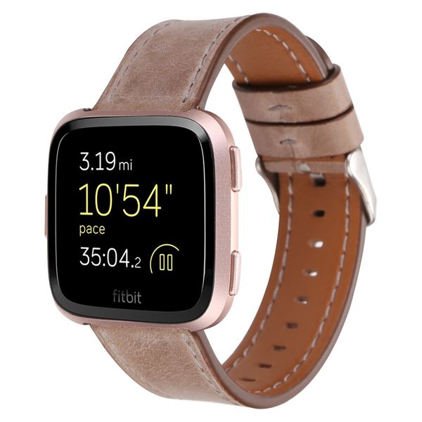 

genuine leather strap watchband for versa replacement bracelet wristband strap for versa smart watch band women's, Black;brown