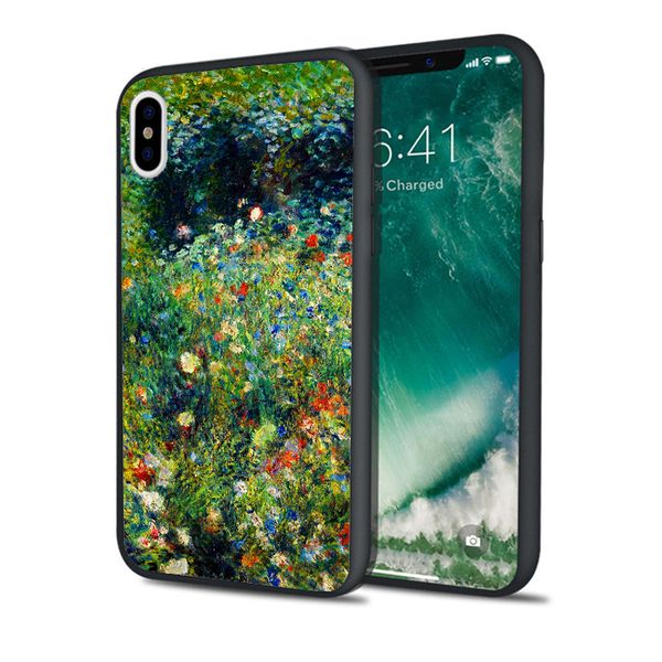 

capa renoir garden painting case for iphone 11 pro xs max xr 8 7 6s plus 5s se 5 case soft silicone cover.