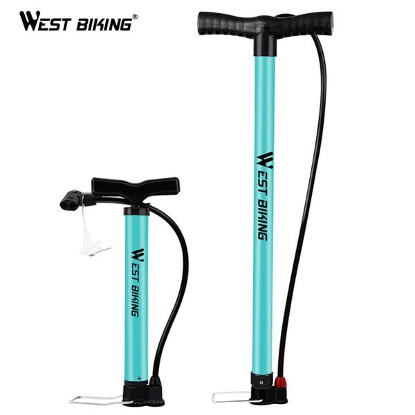 

west biking cycling pump 120/160psi high pressure schrader presta air foot pump steel tire inflator mtb road bike