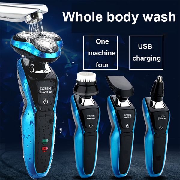 

4d more function 4 in 1 electric shaver intelligence razor whole body wash usb charging type barbeador shaving machine male