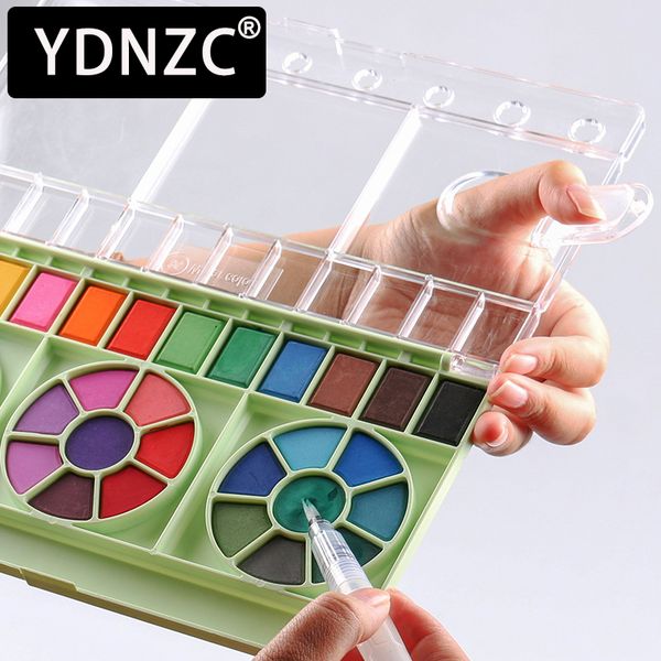 

superior 36 color solid pigment watercolor paints set with water color portable brush pen for professional painting art supplies