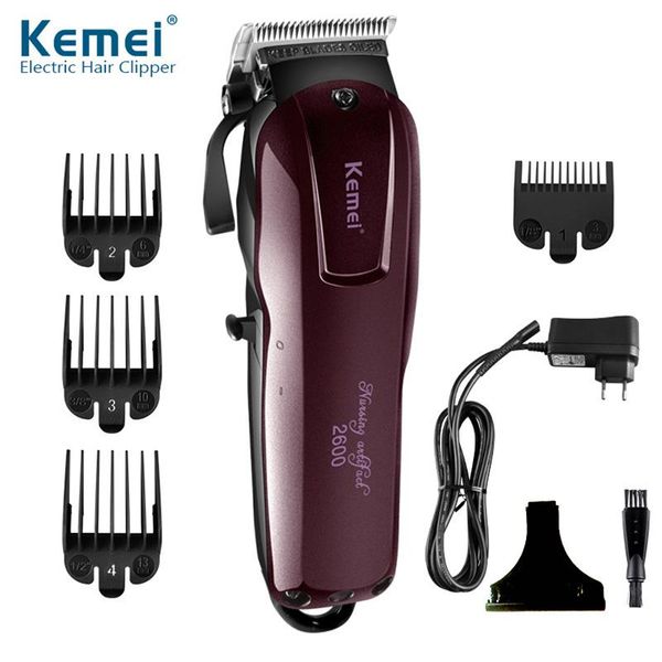 

kemei professional electric hair trimmer beard shaver 100-240v rechargeable hair clipper titanium knife hair cutting machine km-2600
