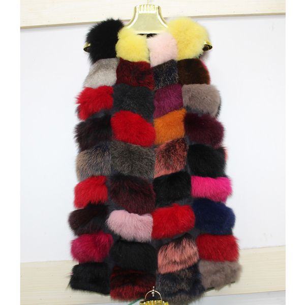 

genuine real fur vest jacket 100%natural real fur sleeveless jacket women soft warm colorful gilet coats, Black