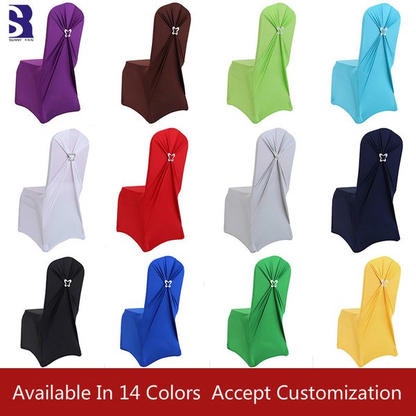 

sunnyrain 4/6-pieces spandex folding chair covers for wedding white stretch chair cover elastic bowknot back decoration