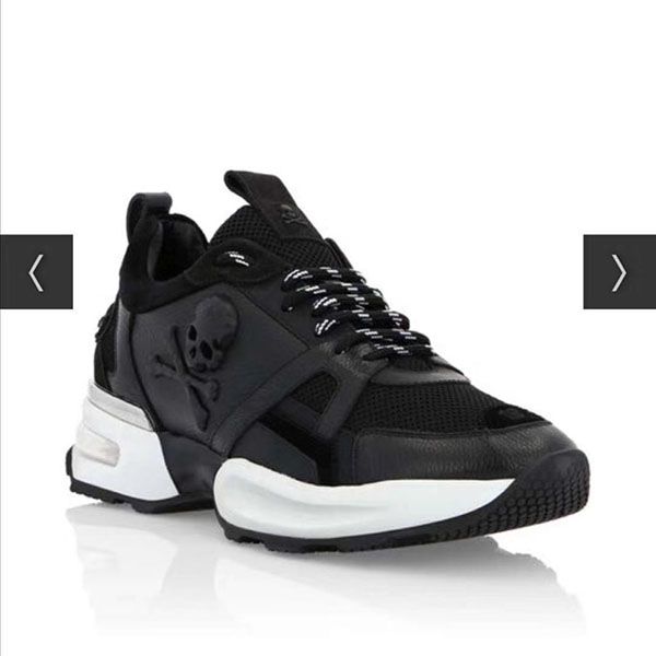 

fashionable luxury men's shoes men's leather lace-up thick-soled super outsole sneakers white casual shoes printing rd 0, Black