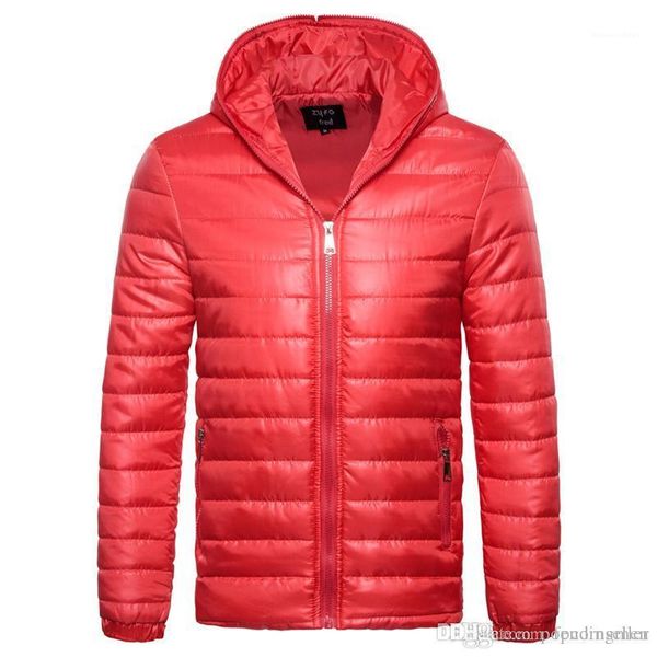 

мода мужская европейский код чистый цвет джокер с капюшоном хлопок ватник мужская одежда мужская пальто повседневная, Black;brown