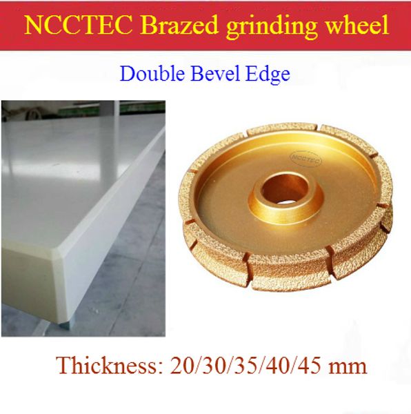 

double bevel edge] 5.6'' diamond vacuum brazing grinding trimming wheels | 140mm brazed router cnc disc with chamfering of edge