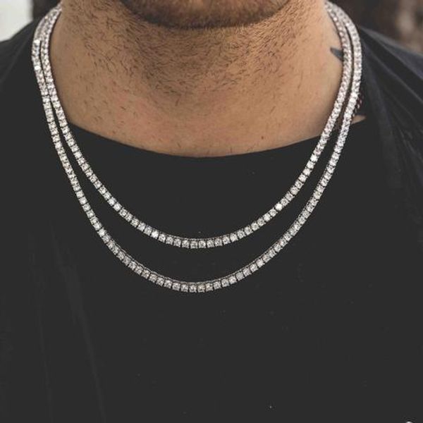 

Top Fashion Collares Макси Ожерелье Колье 24 дюймов Sparking Bling Теннисная Цепь Свинец Никель Дл