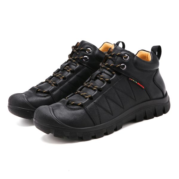 

866 boots men winter 2019 genuine leather handmade brand warmest winter men shoes #bg1568, Black