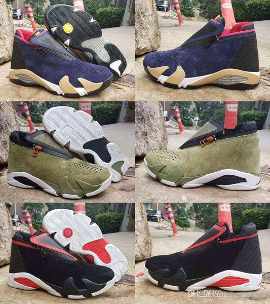 

2019 new 14 blue green black red mens basketball shoes 14s sports sneakers trainers designer zipper chaussures jumpman zapatos, White;red