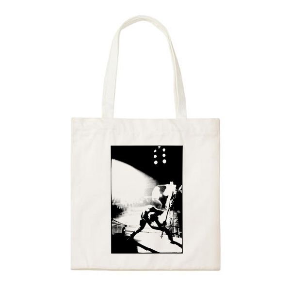 

punk rock band smashing guitar daily canvas shopping bag handbags school bags