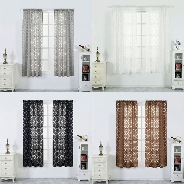 

lantern geometry window curtains sitting room tulle curtain door balcony lifting sheer valance