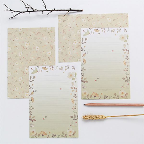 

9pcs/lot floral pattern envelope postcard wedding gift invitation card paper bag wages letter cover envelope office stationery