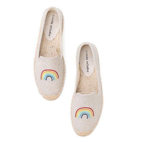 

tienda soludos espadrilles for women flat shoes sneakers pearl slip-on for linen girl fisherman flats driving spring printed, Black