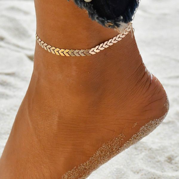 

bohemian gold color arrow leg bracelet for women vintage yoga beach anklet summer style sandals brides shoes barefoot, Red;blue