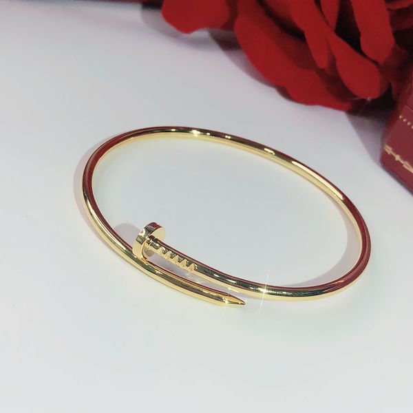 

s925 sterling silver screw nails classic bracelet gold bracelets punk for women gift luxurious superior quality jewelry brands bangle, Black