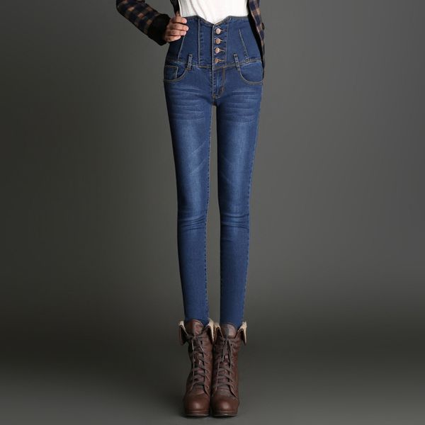 

women fashion 2018 fashion woman jeans pants skinny summer jeans streetwear, Blue