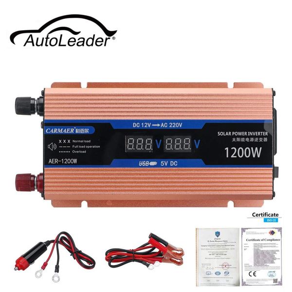 

1200w modified sine wave power inverter dc 12/24v to ac 220v car power inverter adapter car charger converter supply