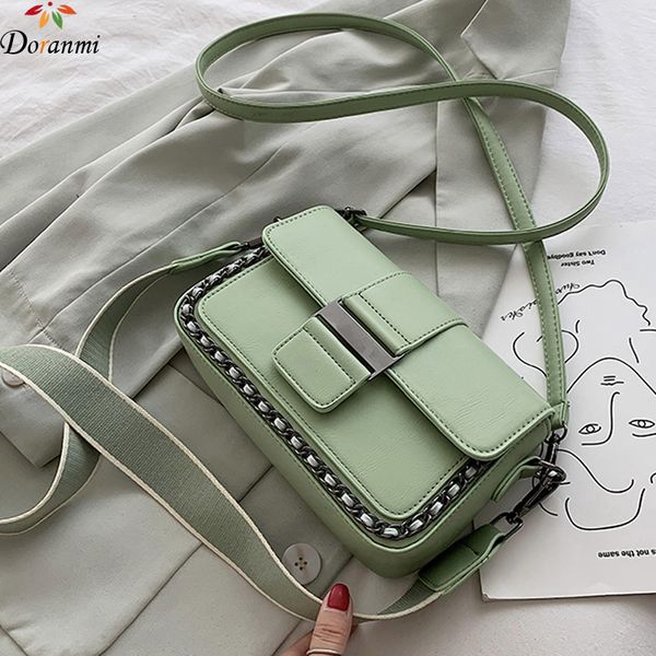 

doranmi classic flap women's bags 2020 chain appliques square shoulder bag messenger female crossbody bag bolsos mujer bg746