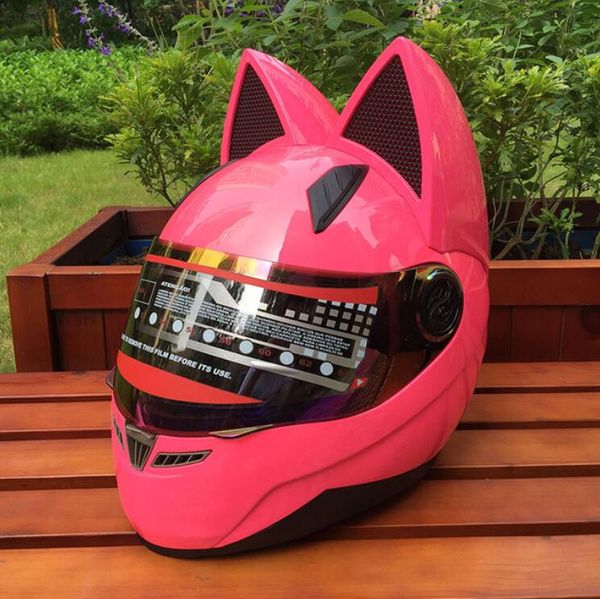 

2018 motorcycle in the summer of the four seasons all men and women by anti-fog helmet's cross-country car horns cat ears helmet