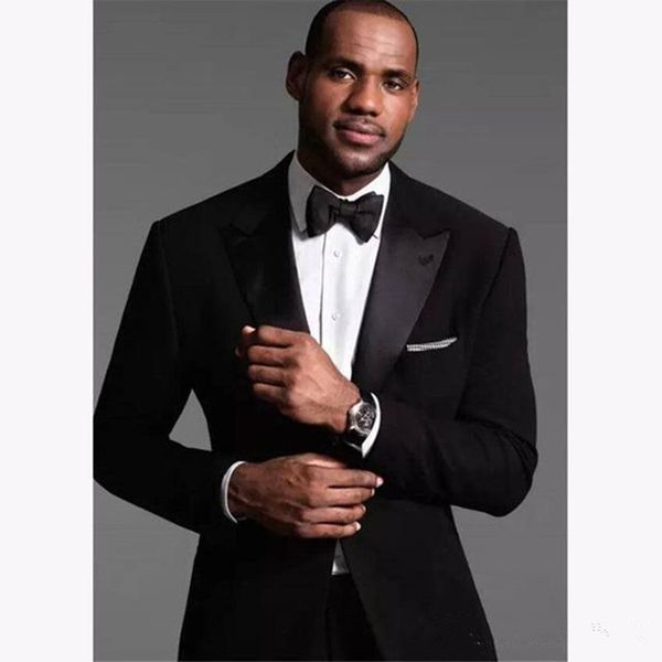 

stylish design groom tuxedos one button black peak lapel groomsmen man suit mens wedding suits (jacket+pants+tie) xf274, Black;gray