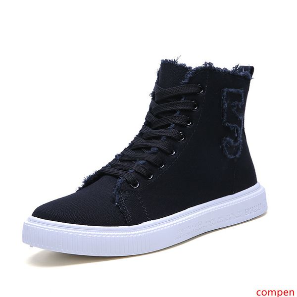 

pure color high cut men canvas shoes casual shoes personal suitable