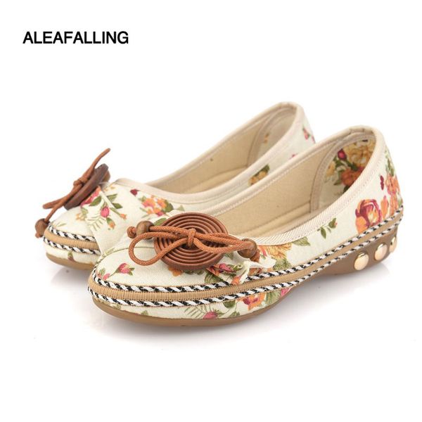 

aleafalling spring summer new round flat shoes chinese style shallow mouth embroidery comfortable soft bottom shoes female fl30, Black