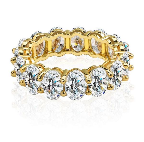 

stunning luxury jewelry 925 silver&gold fill oval cut white z cz diamond gemstones promise eternity women wedding band ring gift, Slivery;golden