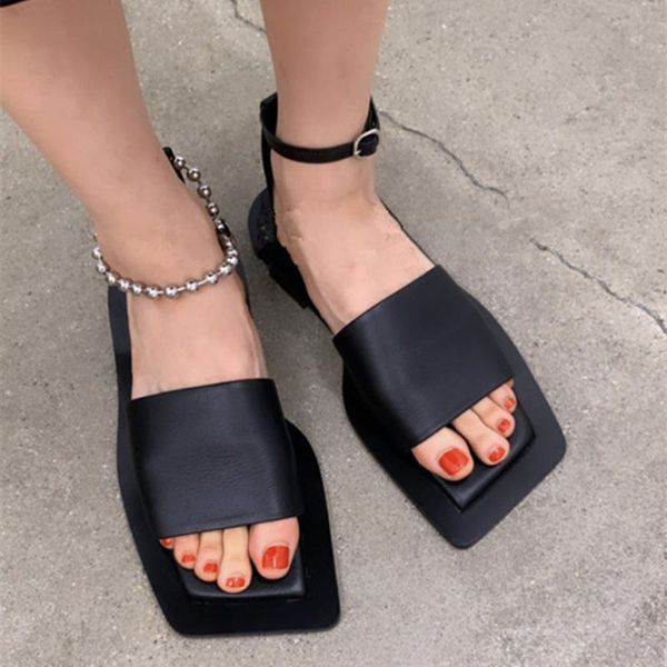 

japan style women sandals peep toe ankle wrap strappy gladiator sandals women summer beach shoes slides 2020 new, Black