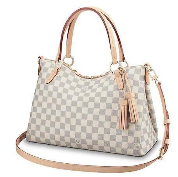

2019 n40022 lymington grid pattern white real caviar lamb kin le boy chain flap bag handbag houlder me enger bag tote