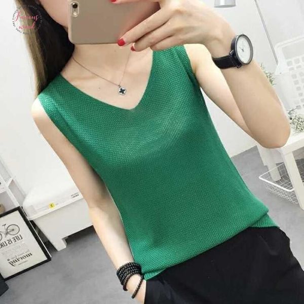 

spring summer tank women sleeveless knitted loose singlets camisole loose t shirt ladies cotton slim ladies thin vest, White
