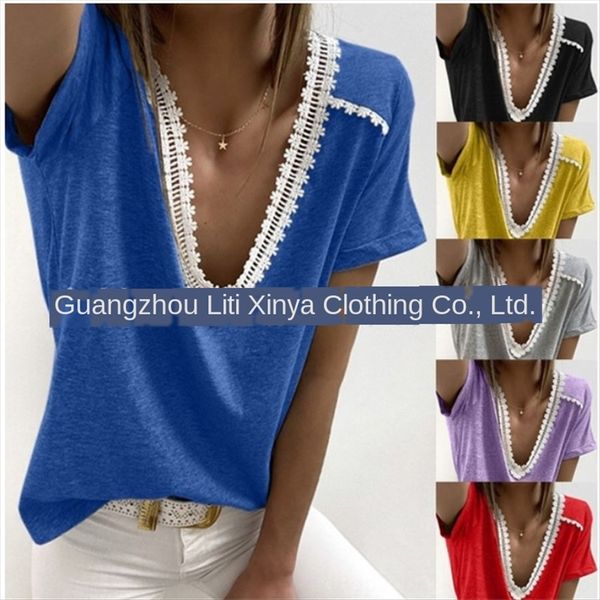 

street trendsetter short-sleeved v-neck loose women's t-shirt in 2020 season street trendsetter short-sleeved v-neck loose women's, White