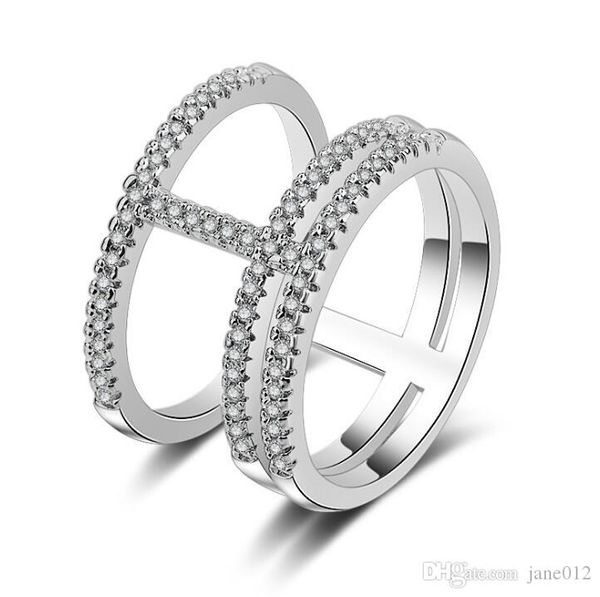 

европейский american classic ring личность темперамент micro pave фианитами медные кольца для женщин оптовой продажи, Golden;silver