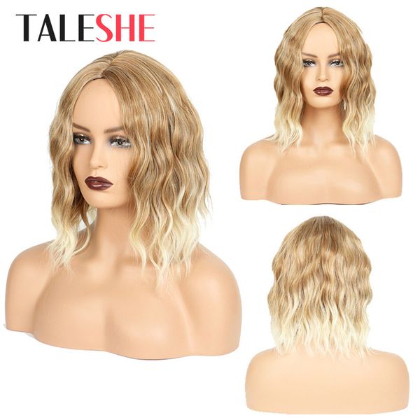 

короткое ombre коричневой белой волнистые парик cosplay партия ежедневно синтетический парик для женщин ложных волос heat resistant волос, Black