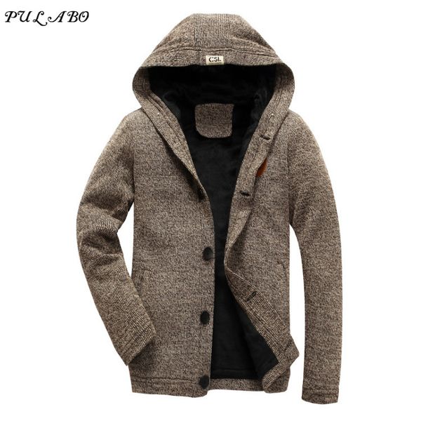 

new 2019 high -quality mens hooded knitted hoodie cashmere warm long sleeved sweatshirts, White;black