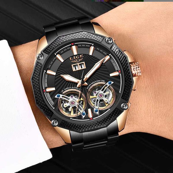 

lige 2020 new mens watches automatic mechanical clocks sport watch for man wrist watch army, Slivery;brown