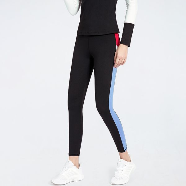 

sports fitness loose yoga pants ladies gym workout yoga pants striped high waist skinny abdominal outdoor, White;red