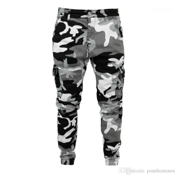 

mens pencil pants casual mens clothing camouflage mens designer jeans fashion mulit pockets zipper skinny, Blue