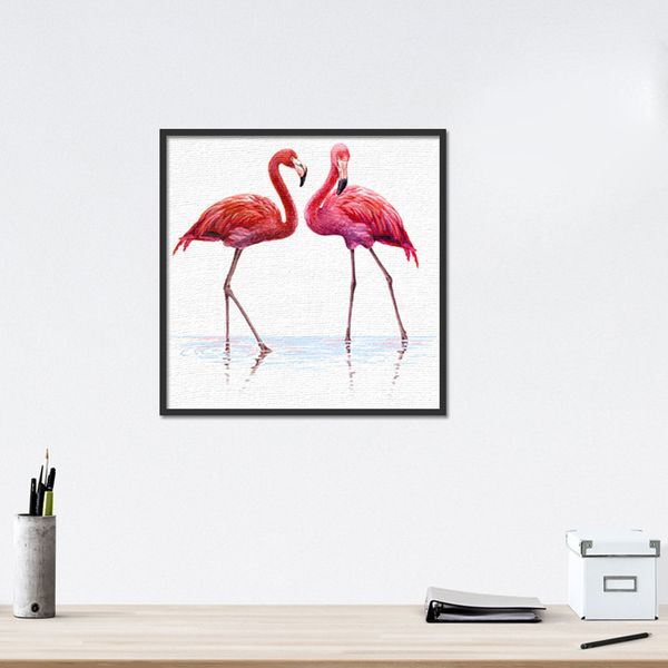 

fashion flamingo frameless painting study room office wall hanging decoration